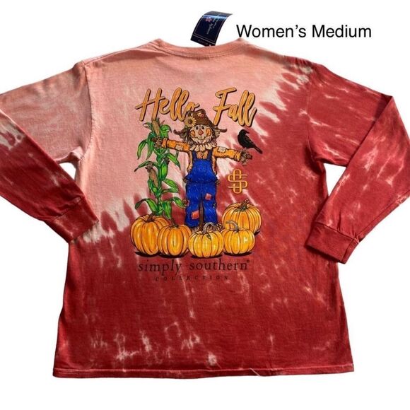 Simply Southern Women’s Medium “HELLO FALL” Long Sleeve Top - Picture 1 of 11